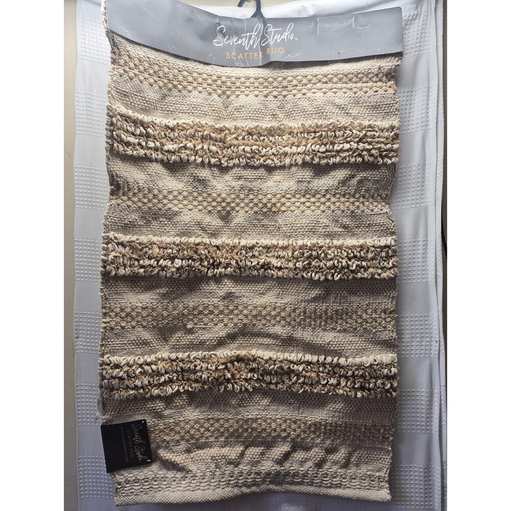 Seventh Studio Scatter Rug Avery Tufted Scatter Rug Beige Tan Beach Vibes Rug